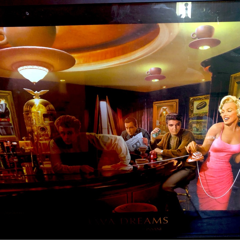 Java Dreams Painting Chris Consani. All Old Hollywood favorites. Great Condition